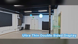Pantalla LED ultrafina de doble cara para publicidad moderna
