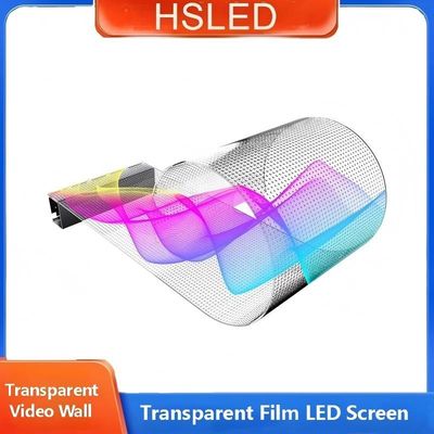 Display de película LED transparente en ventana pared de vídeo transparente flexible